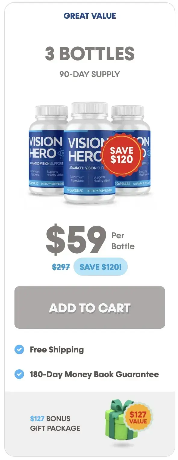Vision Hero 3 bottle package for 90-daysupply