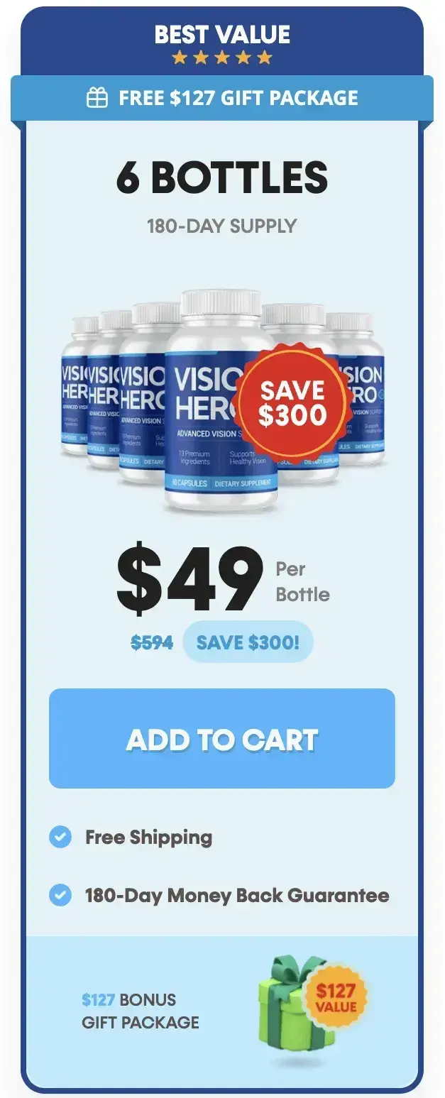 Vision Hero 6 bottle package for 180-daysupply
